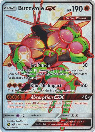 Pokemon Card Hidden Fates SV68/SV94 Buzzwole GX Ultra Rare