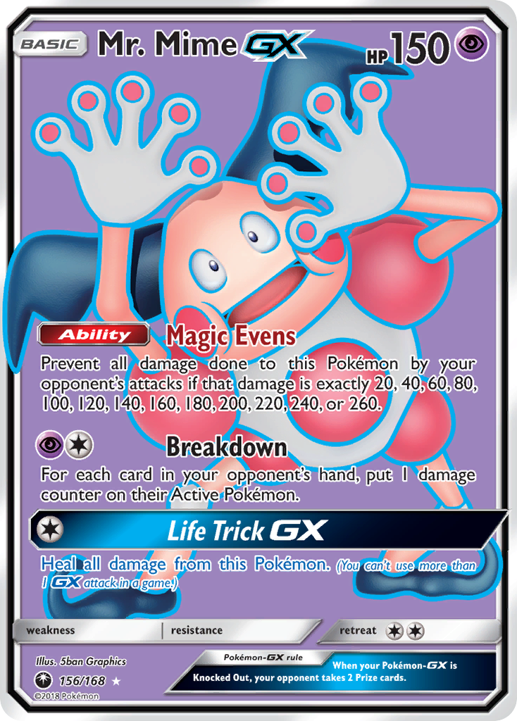 Pokemon Card Celestial Storm 156/168 Mr. Mime-GX Pokemon Full Art Ultra Rare *MINT*