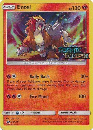 Pokemon Card SM Black Star Promos SM219 Entei Prerelease promo