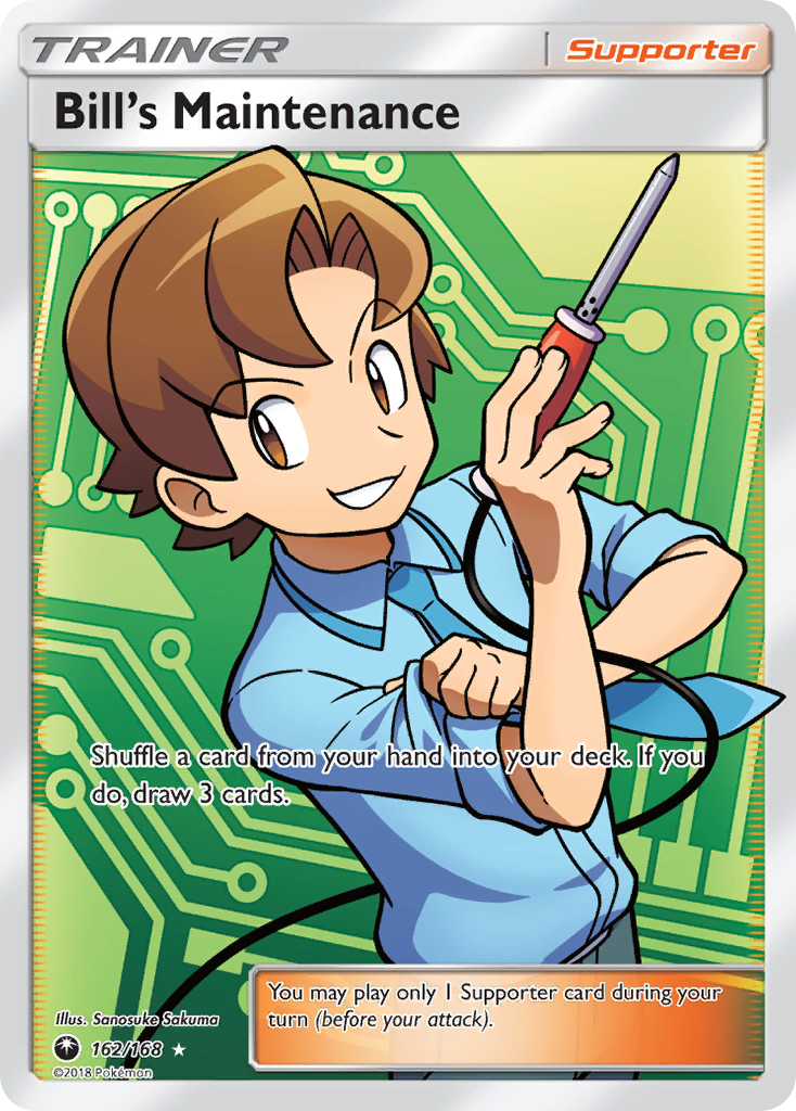 Pokemon Card Celestial Storm 162/168 Bill's Maintenance Trainer Full Art Ultra Rare *MINT*