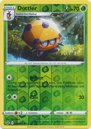 Pokemon Card Sword and Shield 018/202 18/202 Dottler Reverse Holo Uncommon