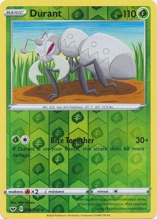 durant pokemon card value Pokemon Card Sword and Shield 008/202 8/202 Durant Reverse Holo Rare –  Brokenvase Games