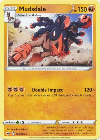 Pokemon Card Sword and Shield 106/202 Mudsdale Rare