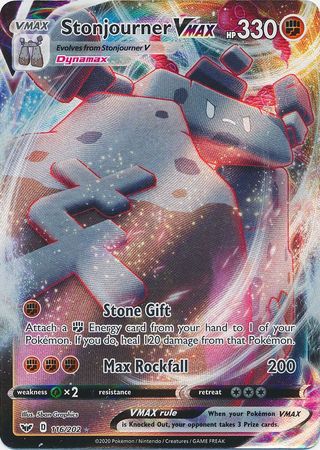 Pokemon Card Sword and Shield 116/202 Stonjourner VMAX Ultra Rare