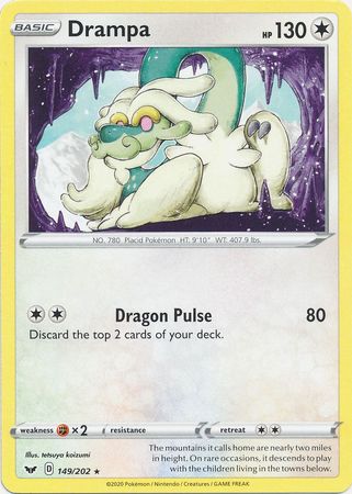 Pokemon Card Sword and Shield 149/202 Drampa Rare