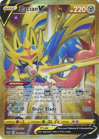 Pokemon Card Sword and Shield 211/202 Zacian V Secret Rare Brokenvase Games Pokemon Card Sword and Shield 211/202 Zacian V Secret Rare Brokenvase Games