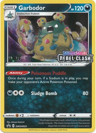 Pokemon Card SWSH Black Star Promos SWSH025 Garbodor Prerelease staff promo