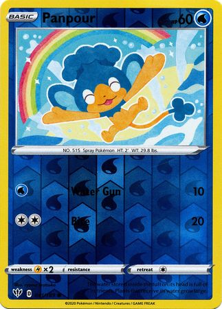 <transcy>Pokemon Card Darkness Ablaze 41/189 041/189 Panpour Common Reverse Holo</transcy>