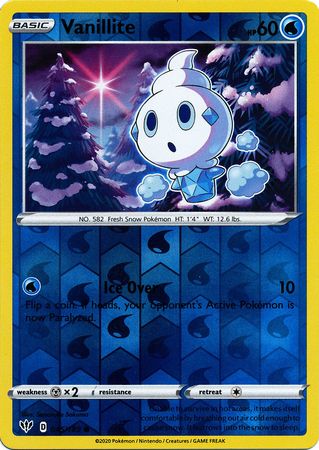 <transcy>Pokemon Card Darkness Ablaze 45/189 045/189 Vanillite Common Reverse Holo</transcy>
