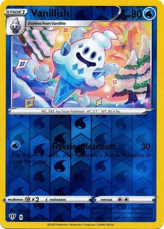 <transcy>Pokemon Card Darkness Ablaze 46/189 046/189 Vanillish Ikke almindelig Reverse Holo</transcy>