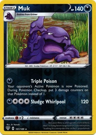 Pokemon Card Darkness Ablaze 101/189 101/189 Muk Rare Reverse Holo