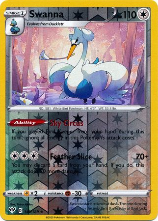 Pokemon Card Darkness Ablaze 149/189 149/189 Swanna Rare Reverse Holo Brokenvase Games Pokemon Card Darkness Ablaze 149/189 149/189 Swanna Rare Reverse Holo Brokenvase Games