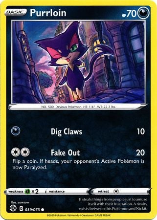 <transcy>宠物小精灵卡冠军之路039/073 39/73 Purrloin Common</transcy>