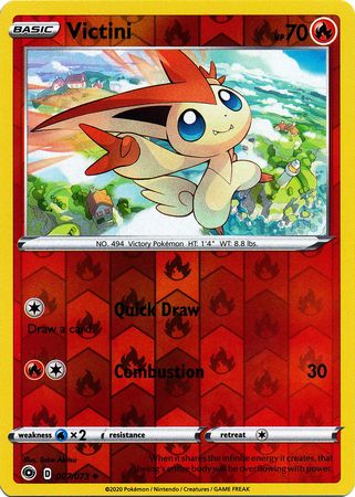 Pokemon Card Champion's Path 007/073 7/73 Victini Uncommon Reverse Holo