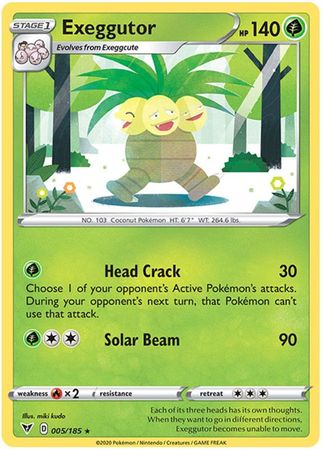 exeggutor v pokemon card value Pokemon Card Vivid Voltage 005/185 5/185 Exeggutor Rare – Brokenvase Games