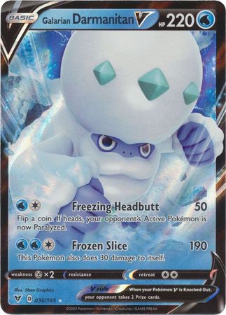 Pokemon Card Vivid Voltage 036/185 36/185 Galarian Darmanitan V Ultra Brokenvase Games Pokemon Card Vivid Voltage 036/185 36/185 Galarian Darmanitan V Ultra Brokenvase Games