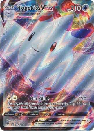Pokemon Card Vivid Voltage 141/185 Togekiss VMAX Ultra Rare *M* Brokenvase Games Pokemon Card Vivid Voltage 141/185 Togekiss VMAX Ultra Rare *M* Brokenvase Games