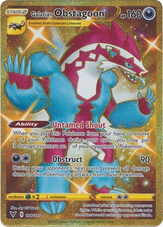 Pokemon Card Vivid Voltage 198/185 Galarian Obstagoon Secret Rare