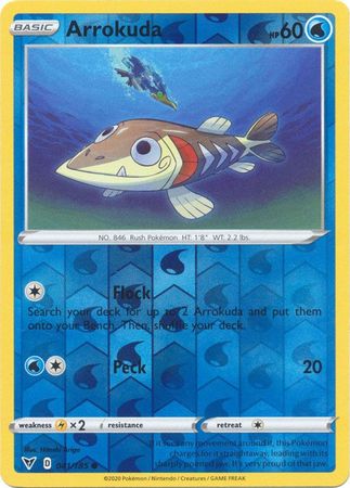 Pokemon Card Vivid Voltage 041/185 41/185 Arrokuda Reverse Holo Common