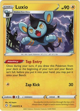 Pokemon Card Shining Fates 032/072 32/72 Luxio Uncommon