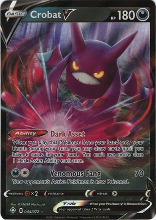 Pokemon Card Shining Fates 044/072 44/72 Crobat V Ultra Rare