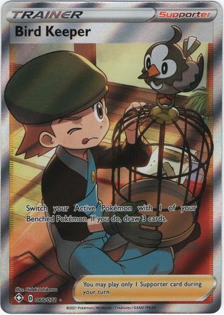 <transcy>Pokemon Card Shining Fates 066/072 66/72 Bird Keeper Supporter Fuld kunst Sjælden</transcy>