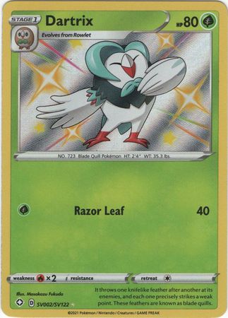 Pokemon Card Shining Fates SV002/SV122 SV2/SV122 Dartrix Shiny Rare