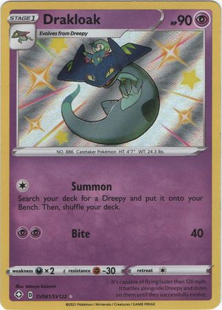 Pokemon Card Shining Fates SV061/SV122 SV61/SV122 Drakloak Shiny Rare