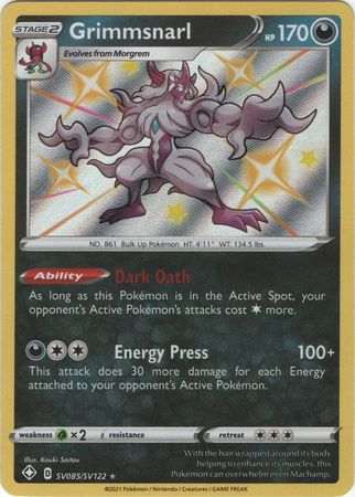 Pokemon Card Shining Fates SV085/SV122 SV85/SV122 Grimmsnarl Shiny Rare