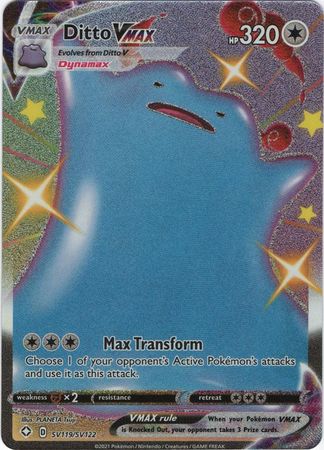 <transcy>مصائر البوكيمون اللامعة SV119 / SV122 SV119 / SV122 Ditto VMAX Shiny Rare</transcy>