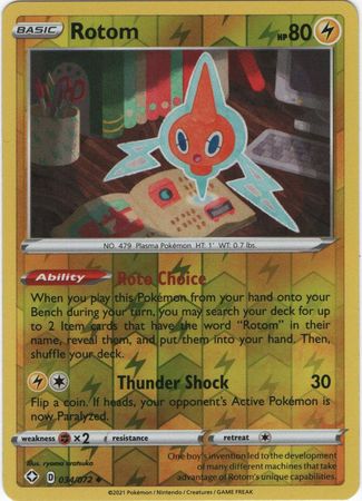 Pokemon Card Shining Fates 034/072 34/72 Rotom Reverse Holo Uncommon