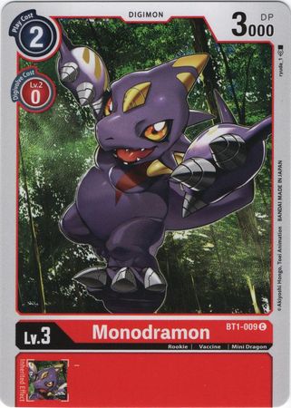 Digimon Card Ver 1.0 Monodramon BT1-009 C