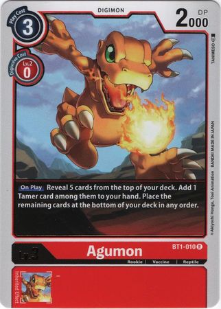 Digimon Card Ver 1.0 Agumon BT1-010 R