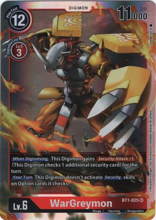 Digimon Card Ver 1.0 WarGreymon BT1-025 SR – Brokenvase Games