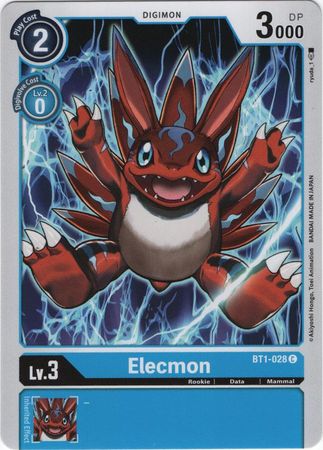 Digimon Card Ver 1.0 Elecmon BT1-028 C