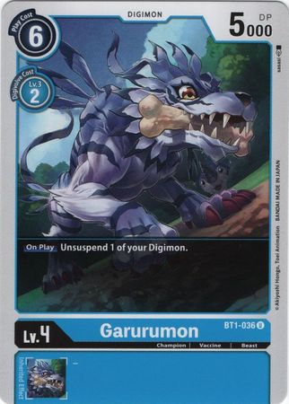 Digimon Card Ver 1.0 Garurumon BT1-036 U