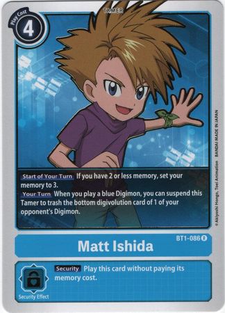 Digimon Card Ver 1.0 Matt Ishida BT1-086 R