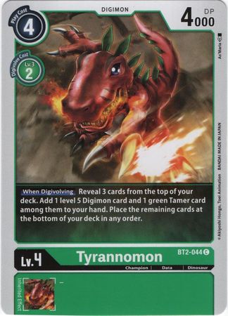 Digimon Card Ver 1.0 Tyrannomon BT2-044 C