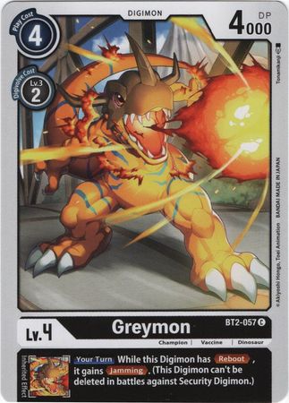 Digimon Card Ver 1.0 Greymon BT2-057 C