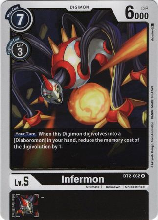 Digimon Card Ver 1.0 Infermon BT2-062 R