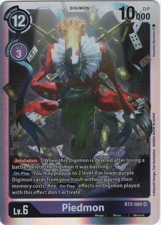 Digimon Card Ver 1.0 Piedmon BT2-080 SR Brokenvase Games Digimon Card Ver 1.0 Piedmon BT2-080 SR Brokenvase Games