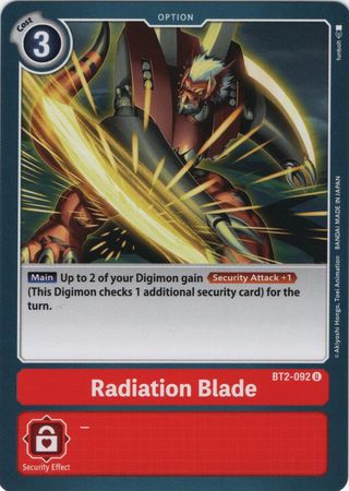 Digimon Card Ver 1.0 Radiation Blade BT2-092 U