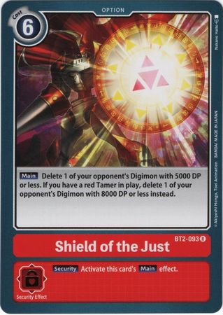 Digimon Card Ver 1.0 Shield of the Just BT2-093 R