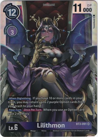 lilithmon digimon card game Digimon Card Ver 1.0 Lilithmon BT3-091 SR – Brokenvase Games