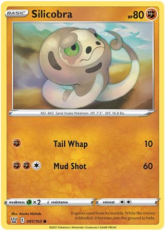 Pokemon Card Battle Styles 081/163 81/163 Silicobra Common