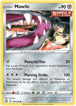 Pokemon Card Battle Styles 100/163 100/163 Mawile Common