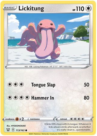 Pokemon Card Battle Styles 113/163 113/163 Lickitung Common