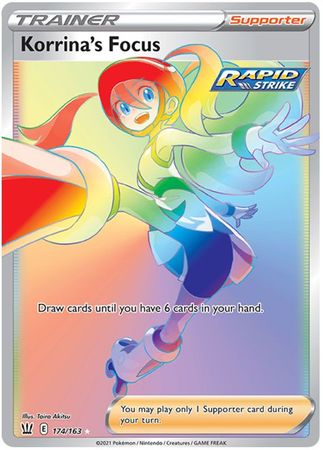 Pokemon Card Battle Styles 174/163 174/163 Korrina's Focus Supporter Hyper Rare