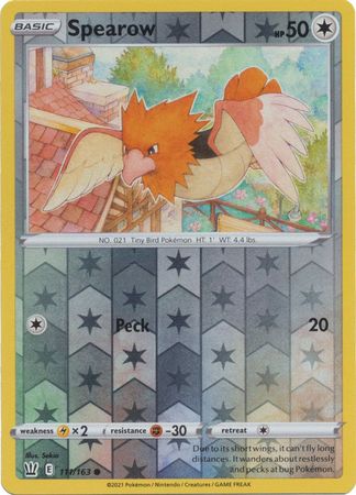 Pokemon Card Battle Styles 111/163 111/163 Spearow Reverse Holo Common