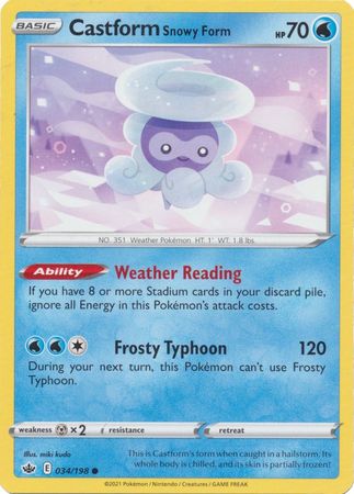 Pokemon Card Chilling Reign 034/198 Castform Snowy Form Common